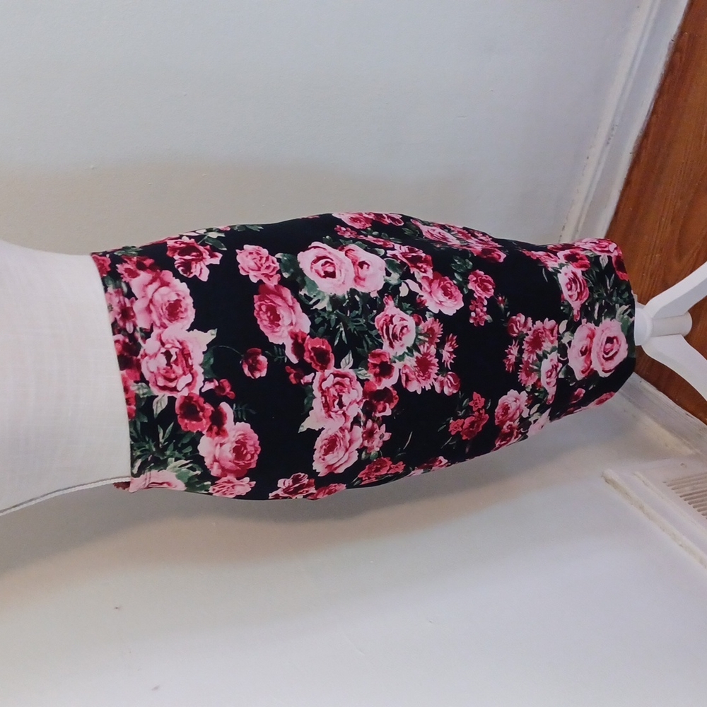 Midi floral pencil skirt